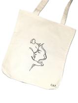 Ecobag de algodão cru personalizado gato mulher bolsa de praia