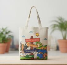 Ecobag Lembrança Rio De Janeiro Cristo Algodão Cru Bege Ecobag Lembrança Rio De Janeiro Cristo Algodão Cru Bege
