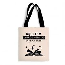 Ecobag Média livro book algodão sustentável cru ou preta kindle capa presente natal dia dos professores