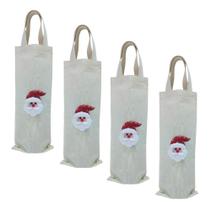 Ecobag Natal Para Garrafa 15x40 Ecológica Algodão Cru