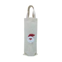 Ecobag Natal Para Garrafa 15x40 Ecológica Algodão Cru