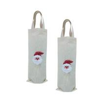 Ecobag Natal Para Garrafa 15x40 Ecológica Algodão Cru