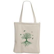 Ecobag Natureza Pássaros e Árvores Bolsa de Praia Grande Sacola de Tecido Algodao Dobrável Resistente 30x40 REC store