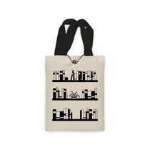 Ecobag presente pequena livro book algodão sustentável cru ou preta kindle capa presente natal dia dos professores