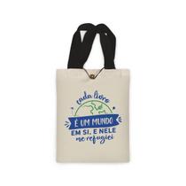 Ecobag presente pequena livro book algodão sustentável cru ou preta kindle capa presente natal dia dos professores