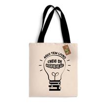 Ecobag presente pequena livro book algodão sustentável cru ou preta kindle capa presente natal dia dos professores