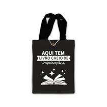 Ecobag presente pequena livro book algodão sustentável cru ou preta kindle capa presente natal dia dos professores