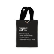 Ecobag presente pequena livro book algodão sustentável cru ou preta kindle capa presente natal dia dos professores