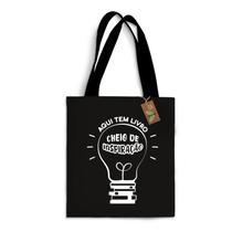 Ecobag presente pequena livro book algodão sustentável cru ou preta kindle capa presente natal dia dos professores