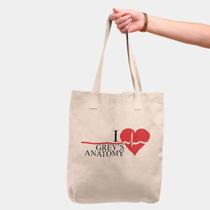 Ecobag Sacola Ecológica Grey's Anatomy 30x35 100% Algodão Cor Crua