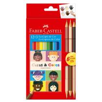 EcoLápis de Cor 12 Cores + 3 Caras & Cores - Faber-Castell EcoLápis de Cor 12 Cores + 3 Caras & Cores - Faber-Castell