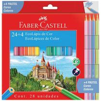 Ecolápis de cor 24 cores clássicas + 4 cores pastel Faber-Castell Ecolápis de cor 24 cores clássicas + 4 cores pastel Faber-Castell