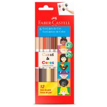 EcoLápis de Cor Bicolor 6 Lápis 12 Cores Caras & Cores - Faber-Castell