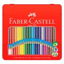 Ecolápis De Cor Faber Castell Grip Estojo Com 24 Cores