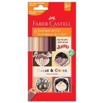Ecolápis de Cor Jumbo Triangular 6 Cores Caras & Cores - Faber-Castell