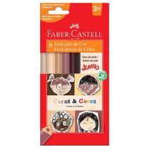Ecolápis de Cor Jumbo Triangular 6 Cores Caras & Cores - Faber-Castell