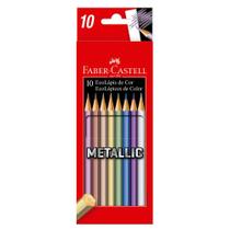 EcoLápis de Cor Sextavado 10 Cores Metallic - Faber-Castell