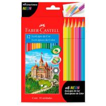 Ecolápis de Cor Sextavado 12 Cores + 6 Cores Neon - Faber-Castell
