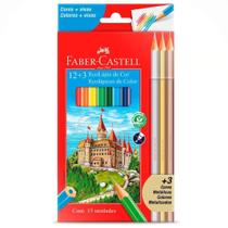 Ecolápis de Cor Sextavado Estojo com 12 cores + 3 Metálicos - Faber Castell - Faber-Castell