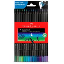 Ecolápis de Cor Supersoft Cores Frias com 15 Unidades - Faber-Castell Ecolápis de Cor Supersoft Cores Frias com 15 Unidades - Faber-Castell