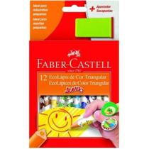 Ecolápis De Cor Triangular Jumbo Com 12 Cores + Apontador - Faber Castell