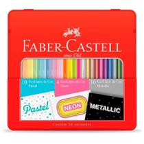 Ecolápis Faber Castell 24 Cores Pastel Neon e Metálico