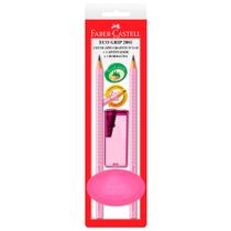 Ecolápis Grafite Grip 2 Rosa + Apontador + Borracha Oval - Faber-Castell