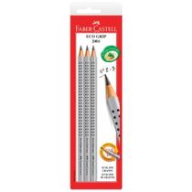 Ecolápis Grafite Grip Prata com 3 Unidades - Faber-Castell