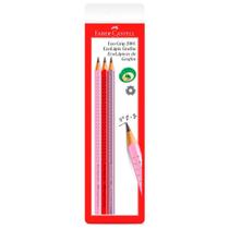 Ecolápis Grafite Grip Vermelho Rosa Lilás - Faber-Castell