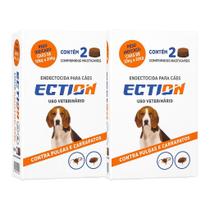 Ection 4 Comprimidos Mastigáveis Anti Pulgas, Carrapatos e Sarna para Cães 10 a 20kg