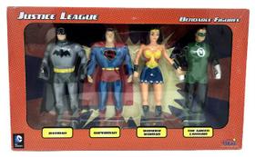 Edição Especial Colecionador - Kit 04 Mini Bonecos Colecionáveis Liga Da Justiça Dc Comics - New Toys Brinquedos