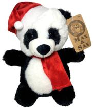 Edição Especial De Natal - Boneco De Pelúcia Infantil Animal Urso Panda Papai Noel - 28 cm Altura - Max E Sax