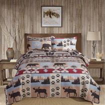 Edredão Oliven Black Bear Lodge Full/Queen com 2 fronhas