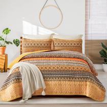 Edredão WONGS BEDDING Amarelo Laranja Bohemian King Size 260x230cm