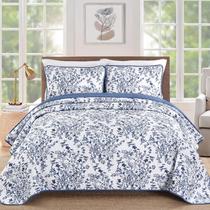 Edredão WONGS BEEING azul em tamanho real com 2 fronhas, 3 peças Edredão WONGS BEEING azul em tamanho real com 2 fronhas, 3 peças