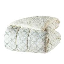 Edredom 1 Peça SOLTEIRO Touch Malha Com Sherpa Arabesco Verde - Juma