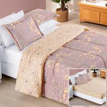 Edredom 2,60m x 2,40m + Jogo de Cama Bouti Estampado King 06 Peças 100% Poliéster - Lavanda Edredom 2,60m x 2,40m + Jogo de Cama Bouti Estampado King 06 Peças 100% Poliéster - Lavanda