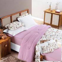 Edredom 2,60m x 2,40m + Jogo de Cama Malha Quality King 04 Peças 100% Algodão - Butterfly