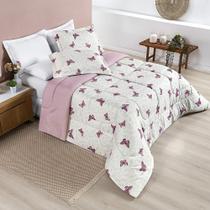 Edredom Avely Queen Dupla Face 2 Porta Travesseiros 200 Fios