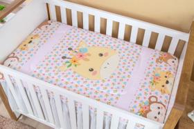 Edredom Bebê Personagens Dupla Face Menina (Ursa Florista)