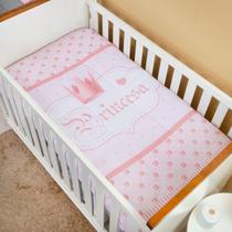 Edredom Berço Americano Bebê Menina Sublimado Realeza Rosa