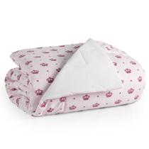 Edredom Berço/Mini Cama Algodão Coroa Rosa Princesa Moderno