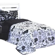 Edredom Branco Solteiro Micropercal 200 Fios Menino Infantil