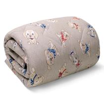 Edredom Buettner Solteiro Malha 100% Algodão Basic Estampado Dogs 150mx220m Cinza - Buettner e Bouton