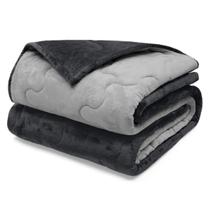 Edredom Buettner Solteiro Plush Flannel 100% Poliéster Dupla Face 160mx240m Preto e Metal Escuro Edredom Buettner Solteiro Plush Flannel 100% Poliéster Dupla Face 160mx240m Preto e Metal Escuro