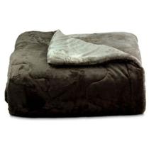 Edredom Buettner Solteiro Plush Flannel Dupla Face 160mx240m Chocolate Escuro E Chocolate Claro
