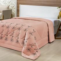 Edredom c/ Bordado Casal Padrão Dupla Face Avulso Salmão - MICROFIBRA Edredom c/ Bordado Casal Padrão Dupla Face Avulso Salmão - MICROFIBRA