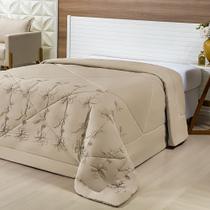 Edredom c/ Bordado Casal Queen Dupla Face Avulso MICROFIBRA Avelã Edredom c/ Bordado Casal Queen Dupla Face Avulso MICROFIBRA Avelã