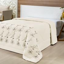 Edredom c/ Bordado Casal Queen Dupla Face Avulso Palha - MICROPERCAL 200F Edredom c/ Bordado Casal Queen Dupla Face Avulso Palha - MICROPERCAL 200F
