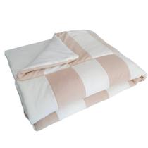 Edredom Cama Júnior Malha 100% Algodão Patchwork Nude e Cru Arrumadinho Enxovais